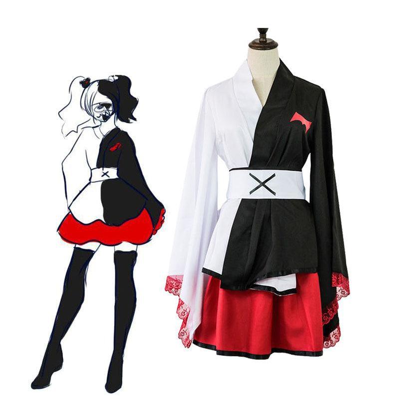 danganronpa trigger happy havoc monokuma black and white bear woman kimono cosplay costumes