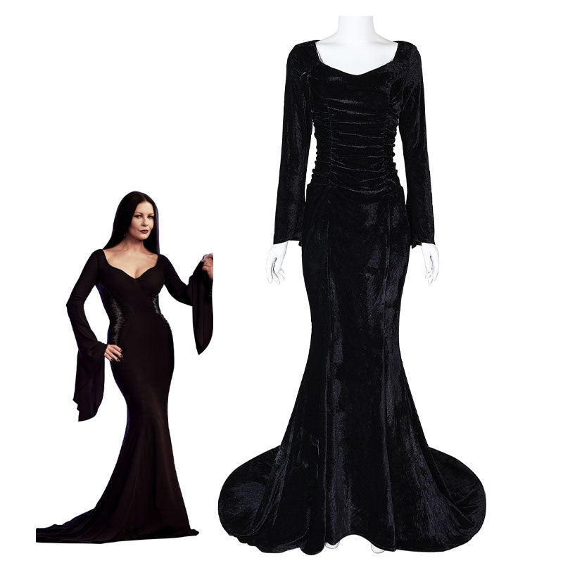 the addams family morticia addams cosplay costumes