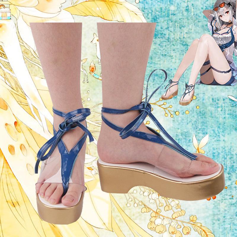 game arknights skadi blue swimsuit cosplay sandals shoes for cosplay anime carnival