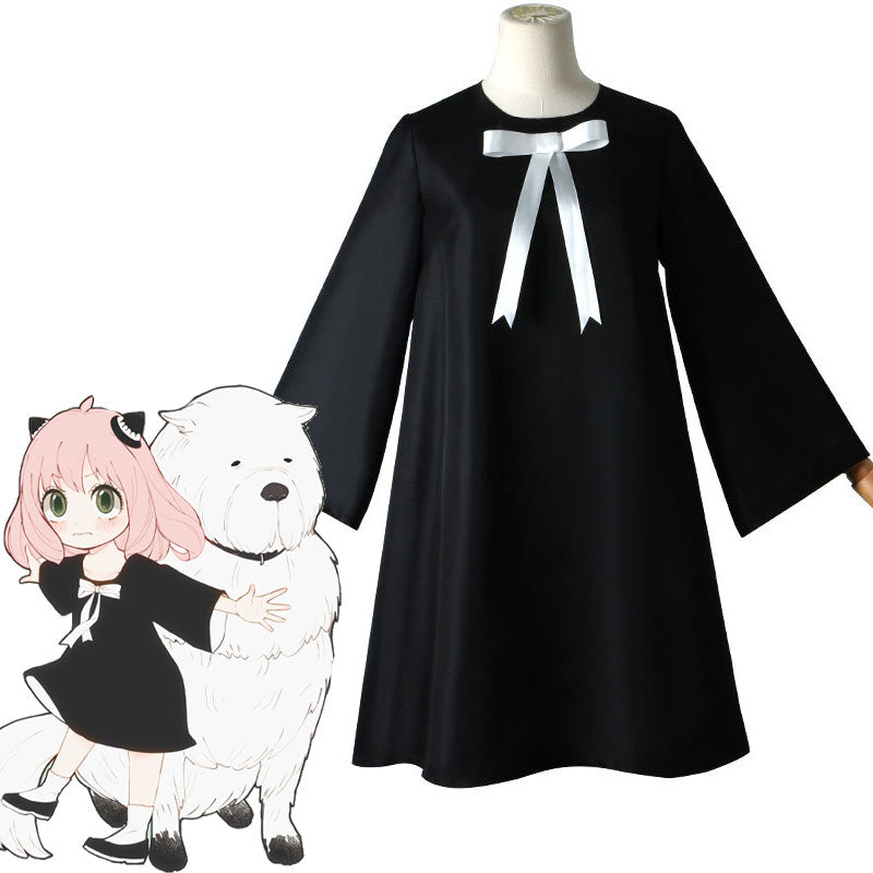 Anime SPY×FAMILY Anya Forger Black Dress Cosplay Costumes