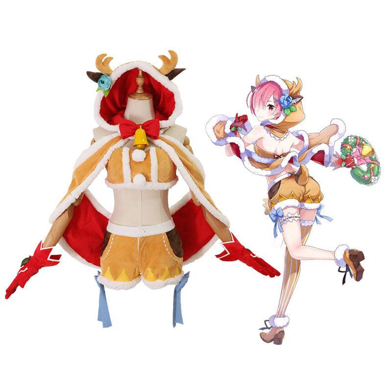 anime re zero starting life in another world ram christmas reindeer outfits cosplay costume
