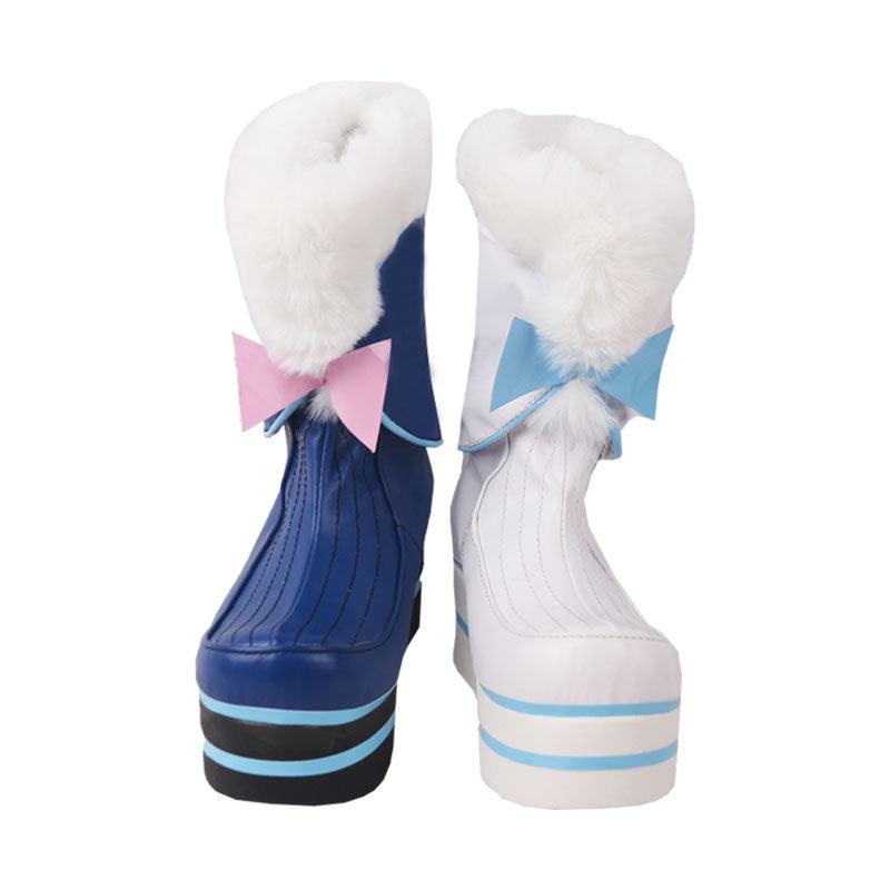 V Hatsune Miku MAGICAL MIRAI Anime Blue and White Cosplay Boots Shoes - coscrew