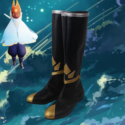 Sky: Children of the Light Season of Winter Spirits Daylight Prairie Festival Spin Black Winter Game Cosplay Boots Shoes - coscrew
