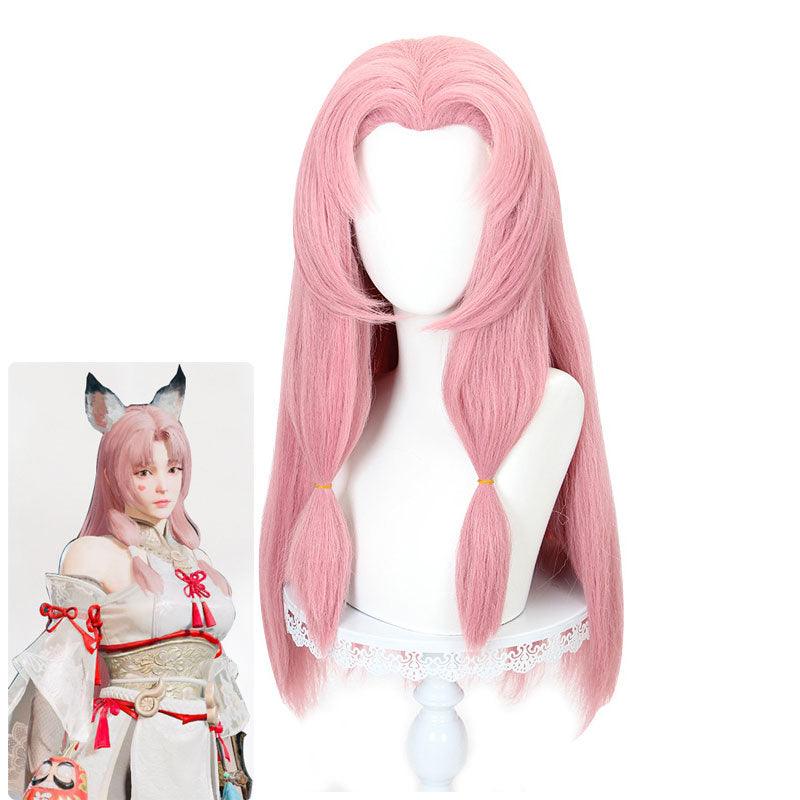 game naraka bladepoint tsuchimikado kurumi pink cosplay wigs