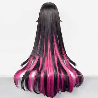 coscrew anime genshin impact fatui columbina black and pink long stright cosplay wig 539m