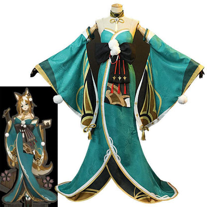 game genshin impact miss hina inugami cosplay costumes