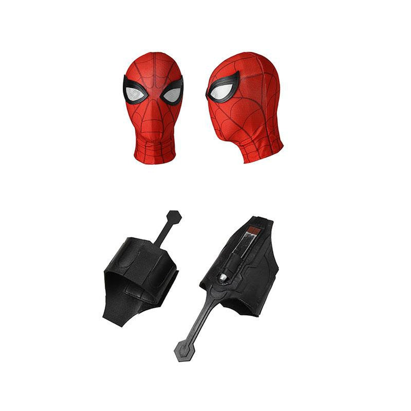 movie spider man homecoming peter parker spiderman jumpsuit cosplay costume with free bracers