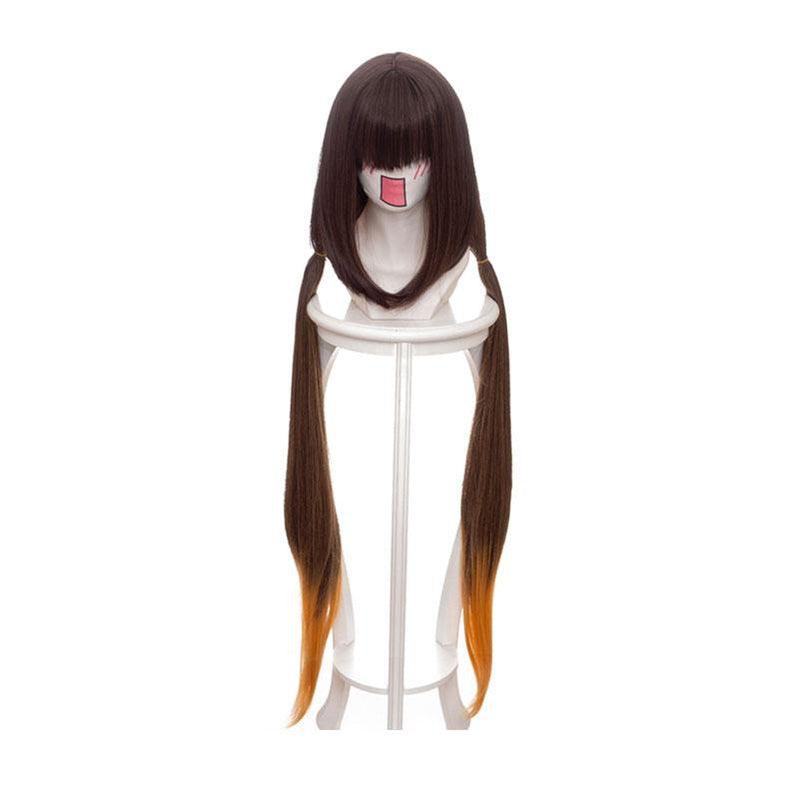 FGO Fate/Grand Order Osakabehime 100cm Long Straight Mixed Brown Gradient Yellow Cosplay Wigs