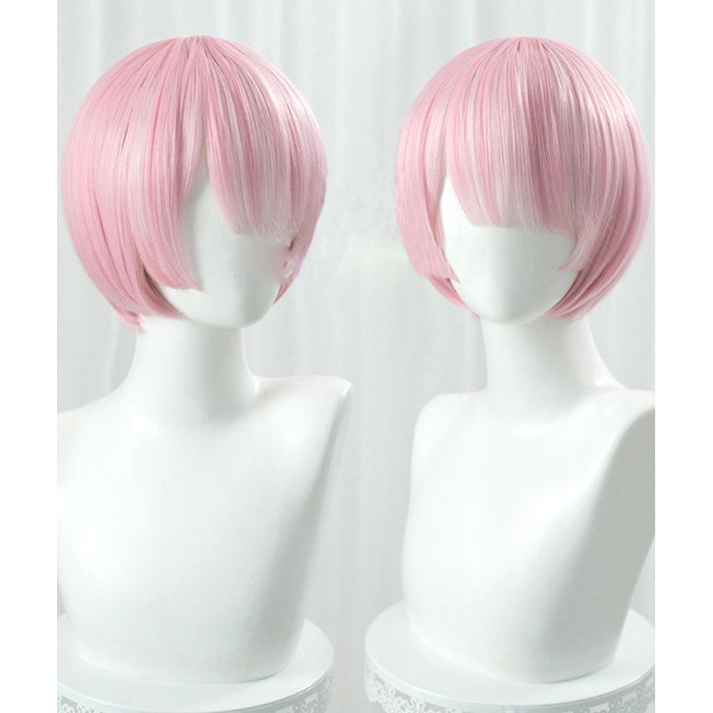 coscrew Anime Re:Life in a different world from zero wig Ram Pink Short Cosplay Wig MM75 - coscrew