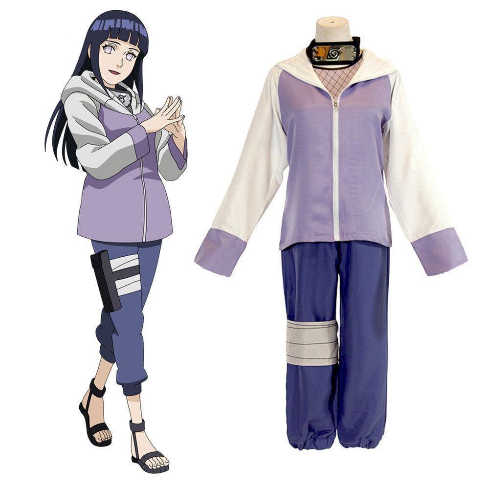Anime Naruto Hyuga Hinata Uzumaki Full Set Cosplay Costume With Free Props