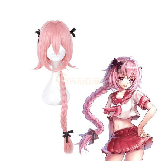 fgo fate grand order astolfo sailor pink long braid cosplay wigs