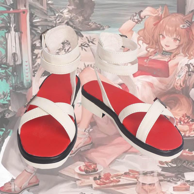 arknights angelina coral coast summer flower game cosplay sandals shoes for carnival