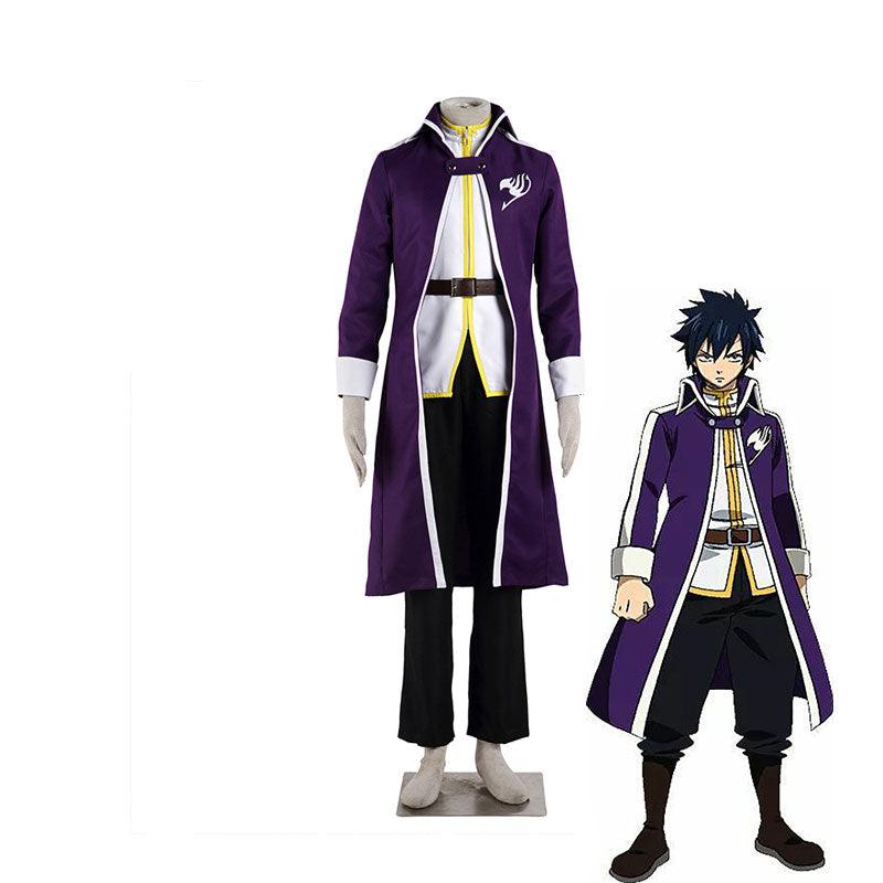 Anime Fairy Tail Natsu Team Gray Fullbuster Purple Cosplay Costume