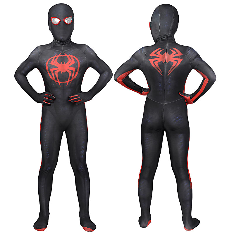 spider man across the spider verse miles morales kids jumpsuit cosplay costumes