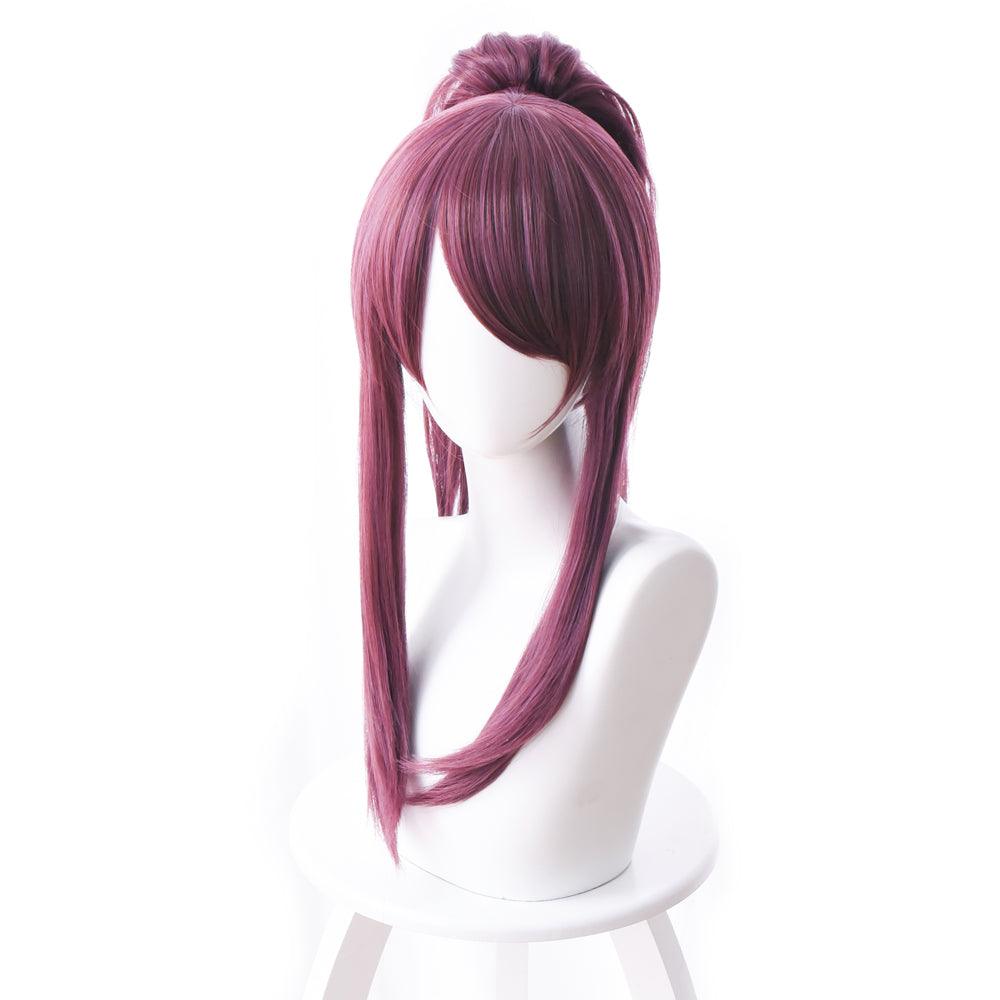 coscrew anime league of legends k da akali long purple cosplay wig 458g