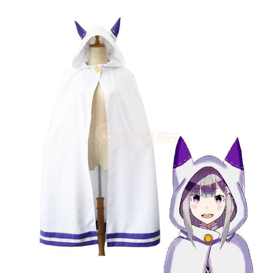 anime re zero starting life in another world emilia cloak cosplay costume