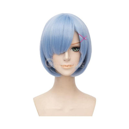 Anime Re:Zero Starting Life in Another World Rem and Ram Short Blue Pink Cosplay Wigs
