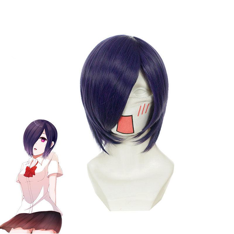 anime tokyo ghoul touka kirishima short purple cosplay wigs