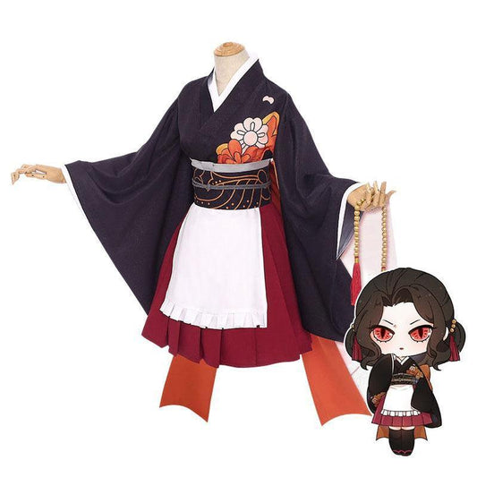 anime demon slayer kimetsu no yaiba kibutsuji muzan kochou shinobu kimono maid outfit cosplay costumes