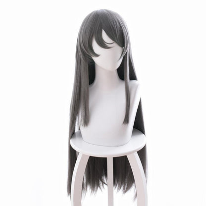 anime rascal does not dream of bunny girl senpai sakurajima mai dark grey cosplay wig 477a