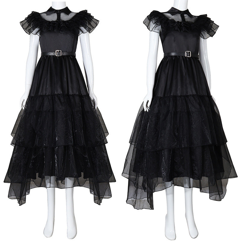 wednesday the addams family wednesday black raval ball dress cosplay costumes