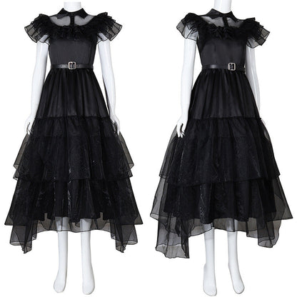 wednesday the addams family wednesday black raval ball dress cosplay costumes