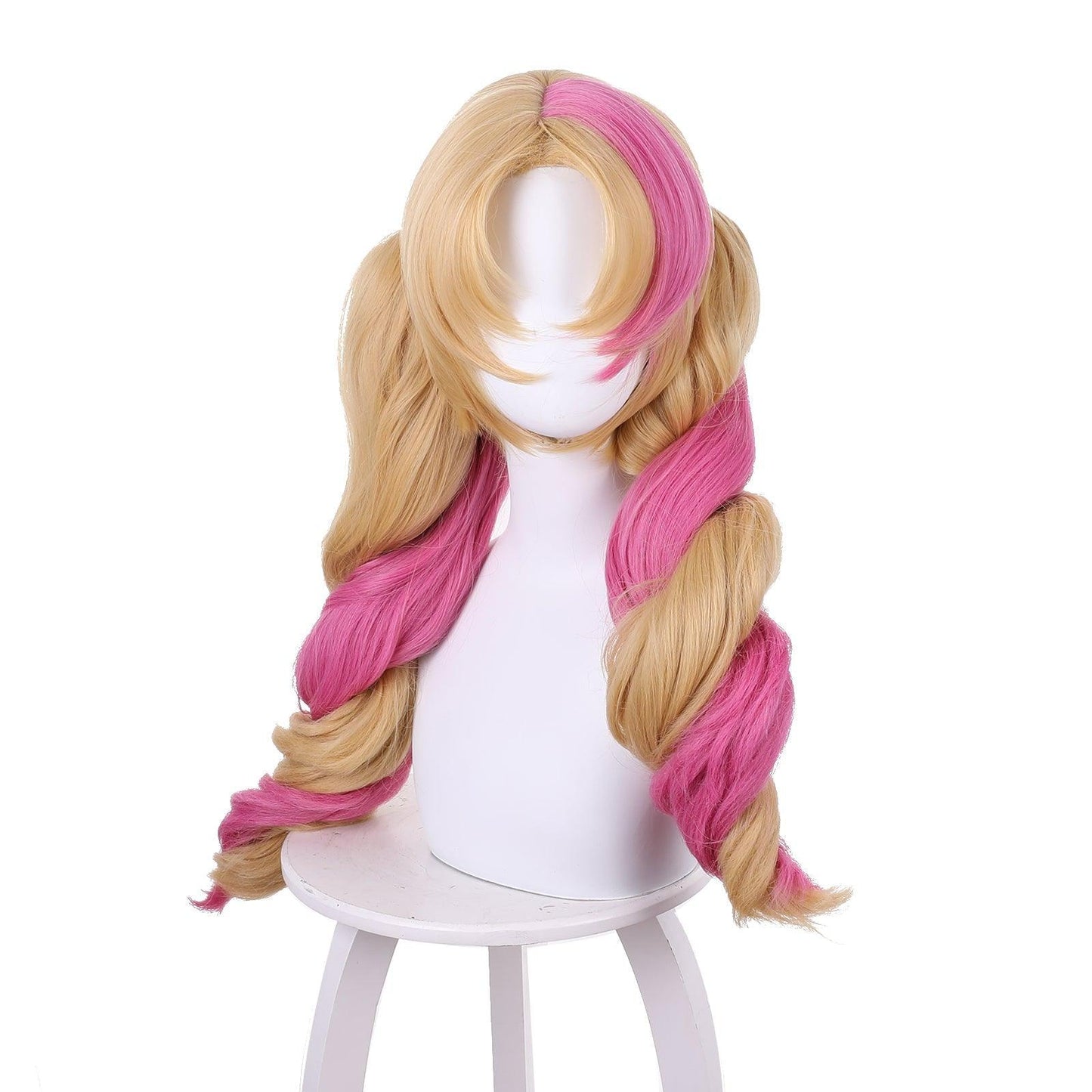 coscrew Anime Gwen Yellow peach pink Cosplay Wig of League of Legends/LOL 530D - coscrew
