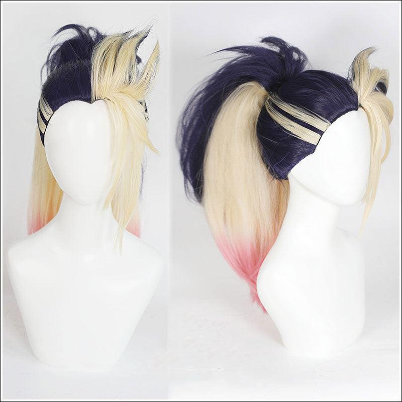 lol kda the baddest akali blue blonde ponytail cosplay wigs