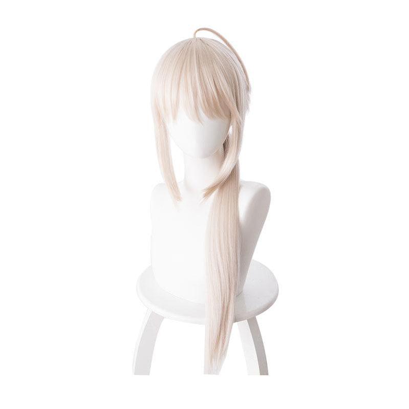 FGO Fate/Grand Order Saber Altria Chemical 70cm Light Pink Yellow Ponytail Cosplay Wigs