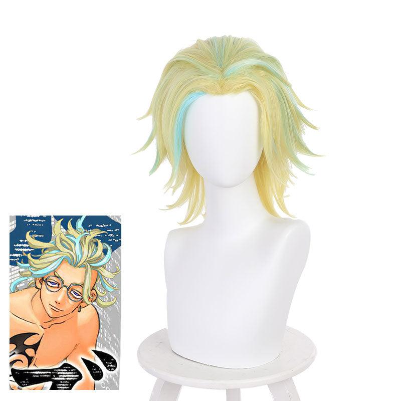anime tokyo revengers rindo haitani yellow blue cosplay wigs