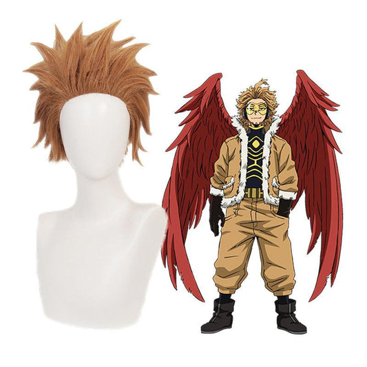 anime my hero academia wing hero hawks keigo takami short brown cosplay wigs