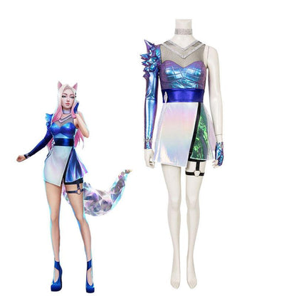 Game LOL KDA ALL OUT Ahri Fullset Cosplay Costume With Free Eears