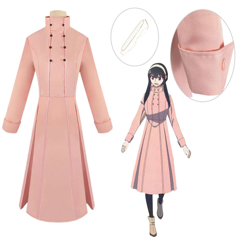 anime spy family yor forger pink dress cosplay costumes