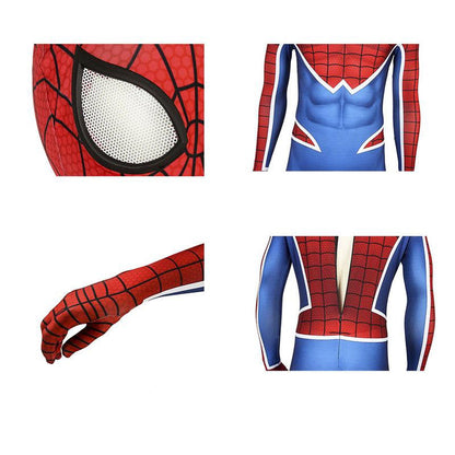 spider man ps4 peter parker spiderman punk rock elastic force jumpsuit cosplay costume with headgear and vest jacket