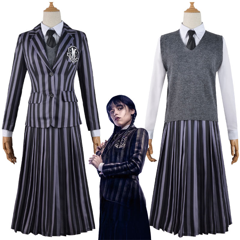 the addams family wednesday addams school uniform cosplay costumes 1