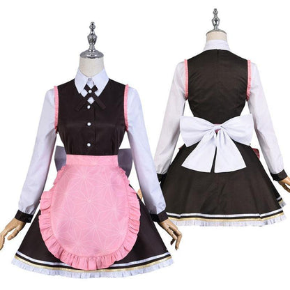 anime demon slayer kimetsu no yaiba nezuko kamado maid outfit cosplay costumes