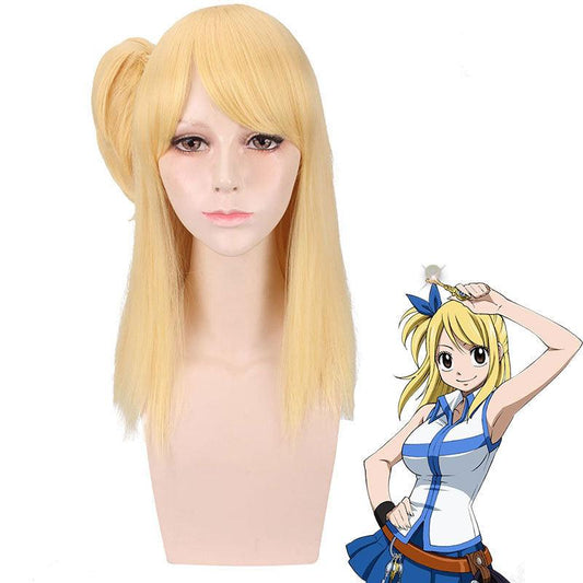 Anime Fairy Tail Lucy Heartfilia Golden Cosplay Wigs
