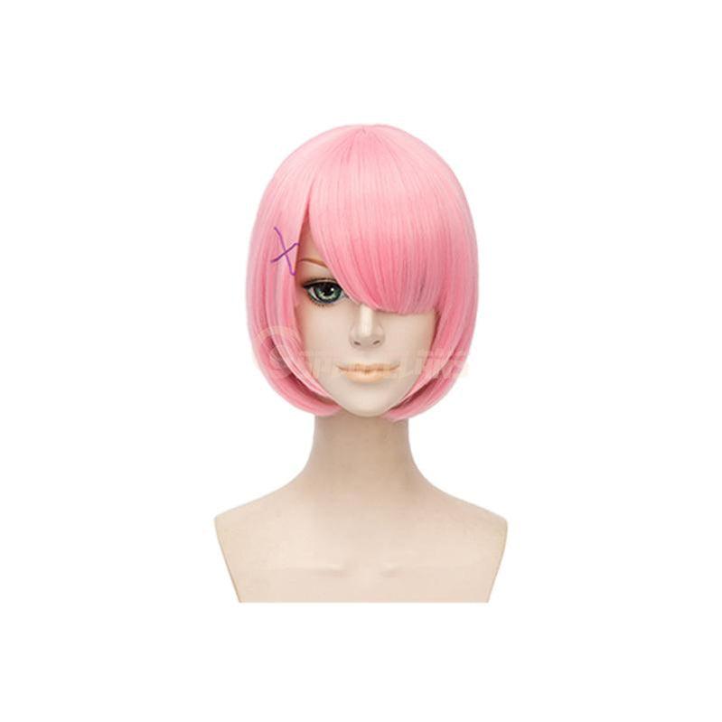anime re zero starting life in another world rem and ram short blue pink cosplay wigs