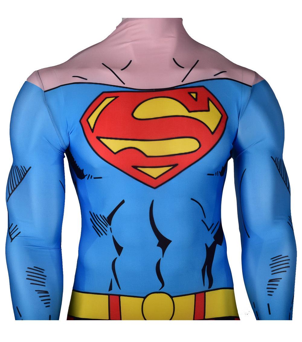 animation superman cosplay costume jumpsuit bodysuit for kids adult