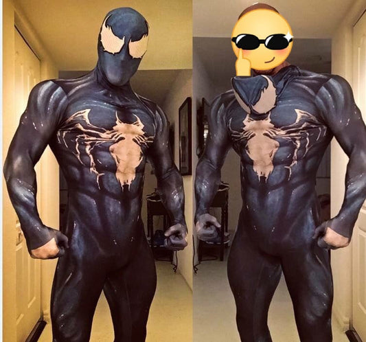 venom symbiote spider man costume jumpsuit halloween bodysuit for kids adult