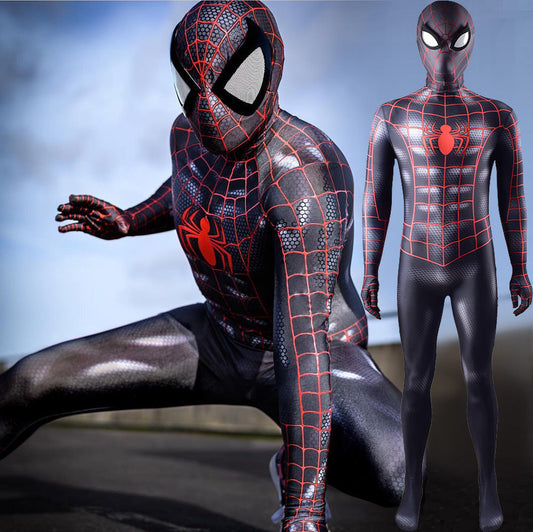 symbiote spider man cosplay costume jumpsuit halloween bodysuit for kids adult