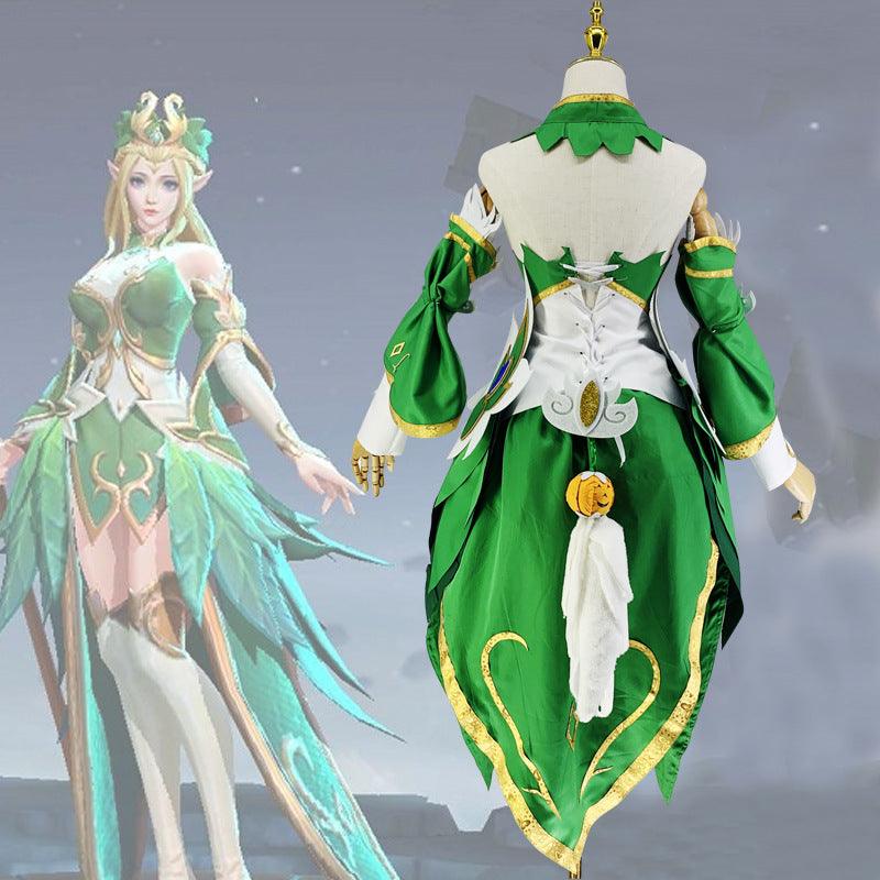 Honor of Kings Wang Zhao Jun Elf Princess Game Skin Maid Outfit Fancy Cosplay Costume