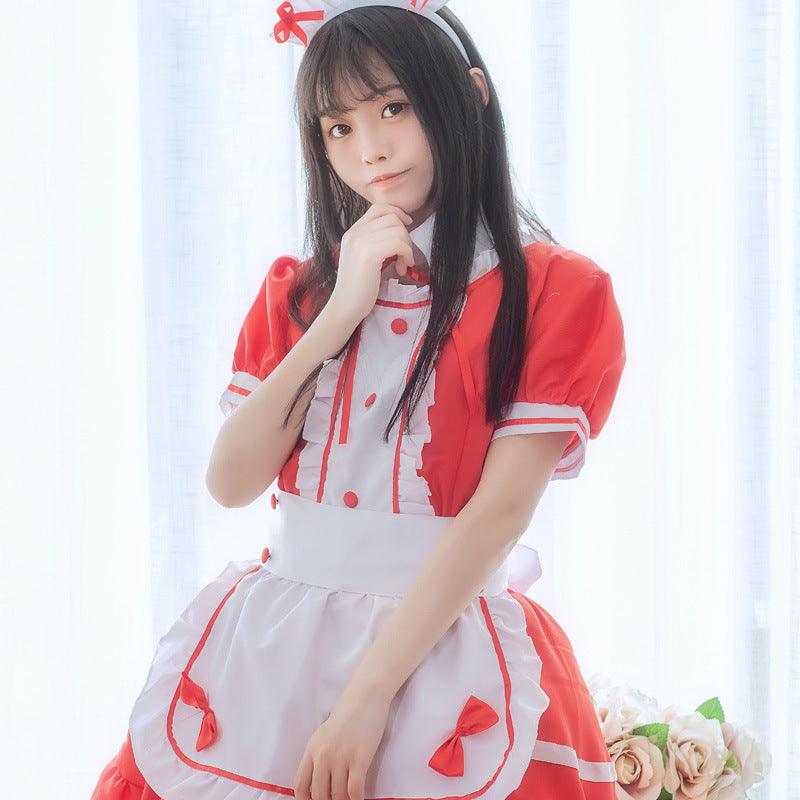 Different World Coffee Waitress Maid Outfit Lolita Dress Large Size Fancy Cosplay Costume