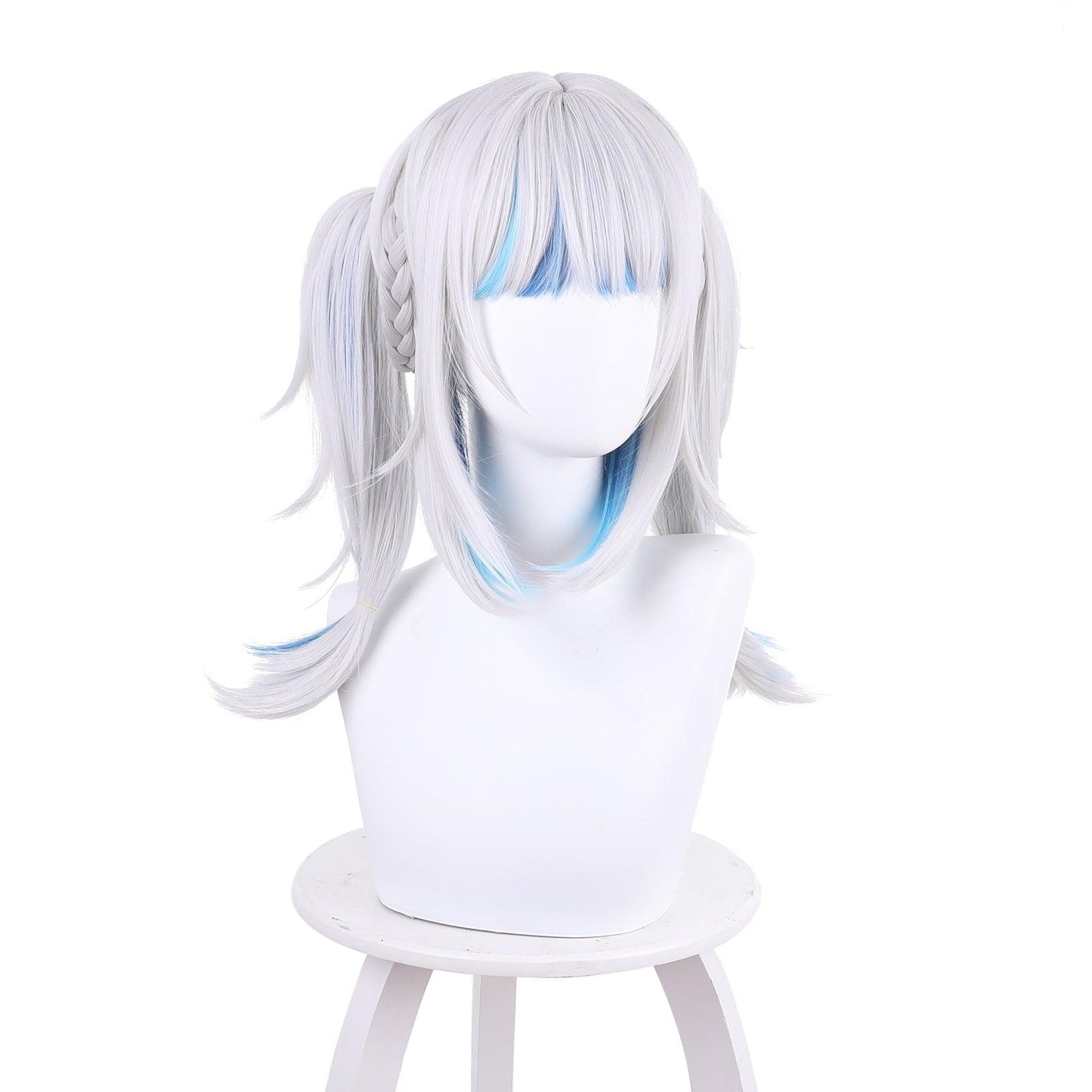 coscrew hololive virtual vtuber gawr gura white and blue medium cosplay wig 444c