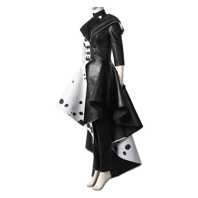 movie cruella de vil dalmatian black white halloween cosplay costumes