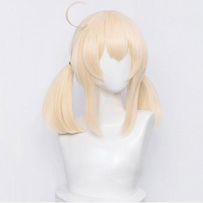 coscrew anime genshin impact klee light golden medium cosplay wig mm06