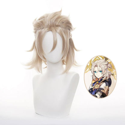game genshin impact albedo blonde cosplay wigs