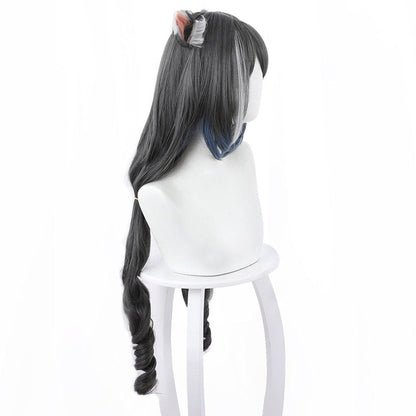 coscrew anime princess connect re dive karyl dark grey long cosplay wig 499c