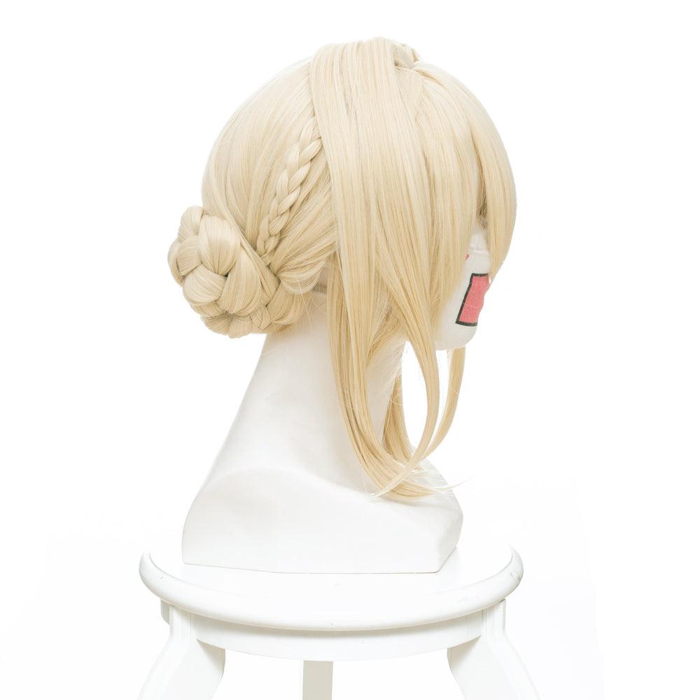 violet evergarden light yellow fried dough twist anime cosplay wigs 446a