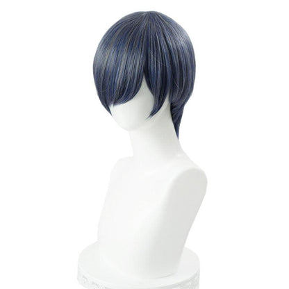 Anime Black Butler Ciel Phantomhive Short Blue and Gray Mixed Cosplay Wigs